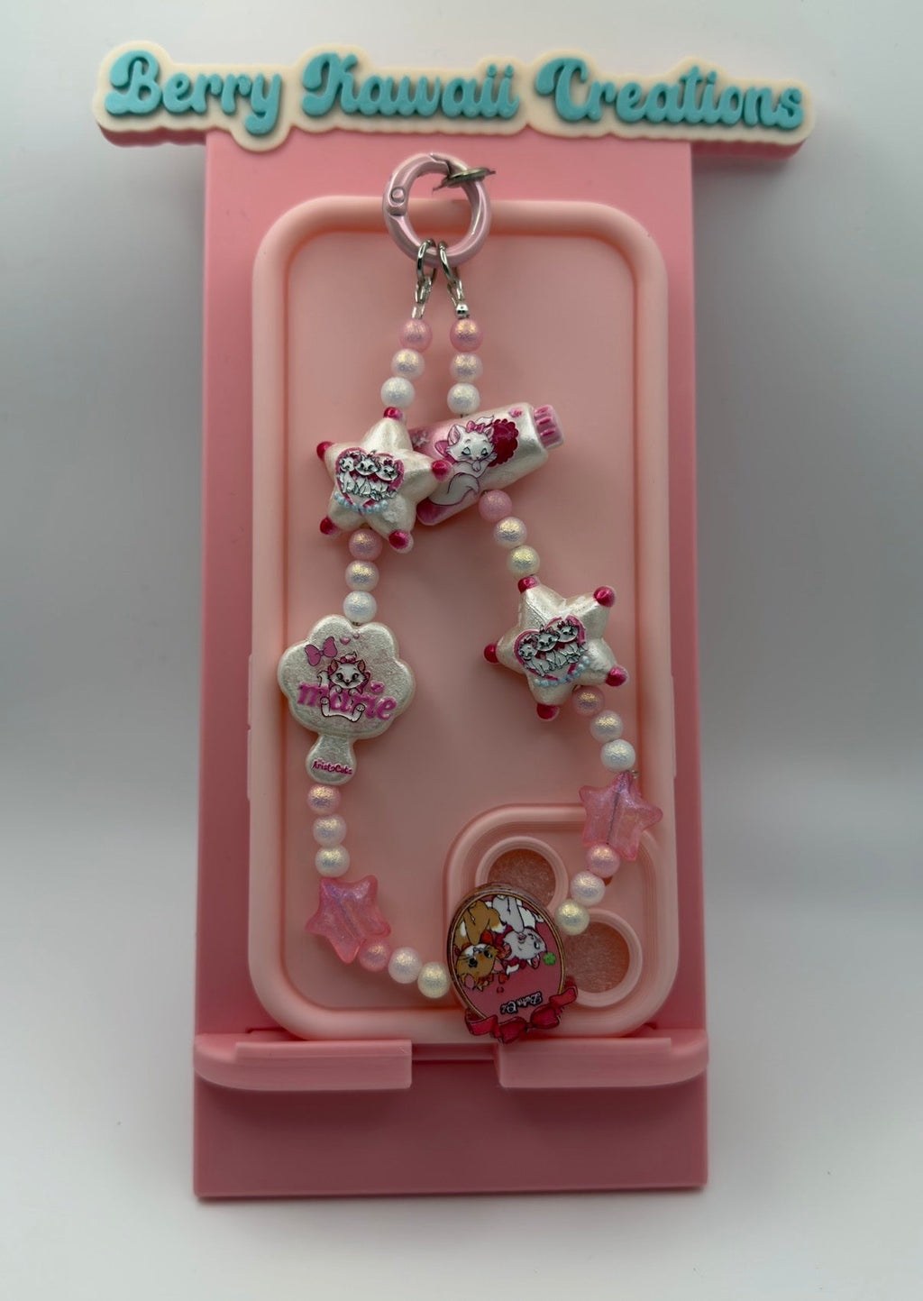 🎀 MARIE CAT 2-IN-1 CHARM KEYCHAIN — BLUSH DREAMS EDITION